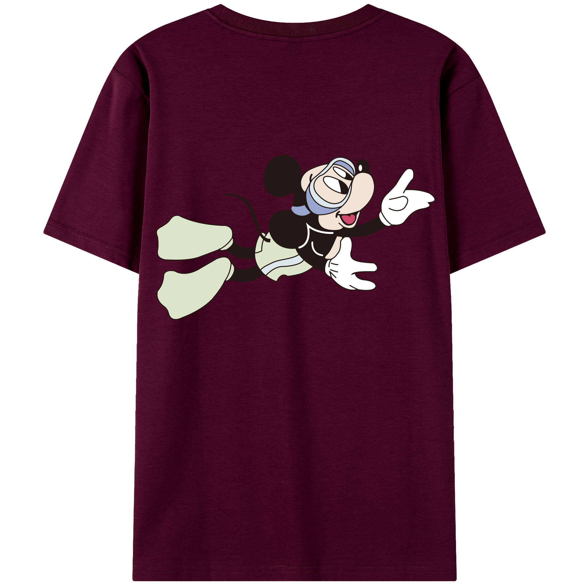 ミッキーマウス Mickey Mouse レディース半袖Tシャツ(バックプリント)